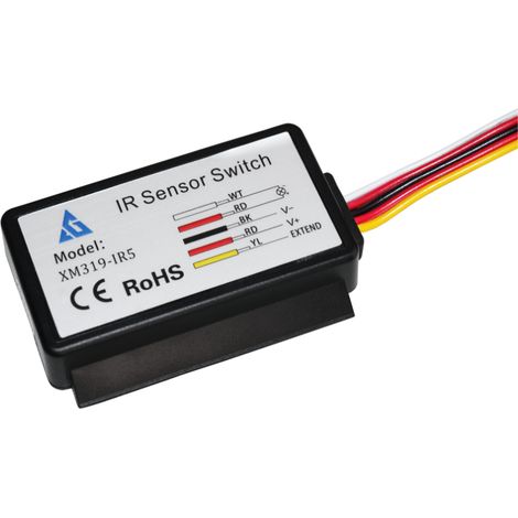 XM319-IR5: Bewegungsmelder-Schalter für einfarbige LED-Streifen mit Speicher- und Dimmfunktion – max. Entfernung für...