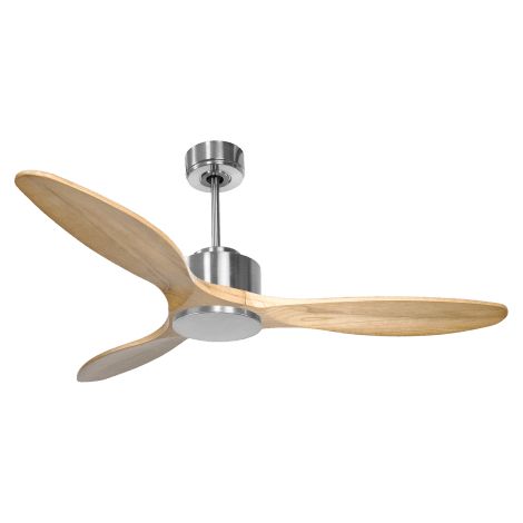Modulo de KlassFan - Super destratificateur et ventilateur DC 132 cm Chrome pales bois sans Lumière  25 à 40 m²
