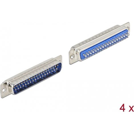 Delock Pin de metal macho D-Sub 37, versiÃ³n para soldar, 4 piezas