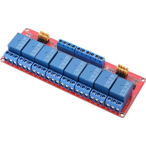 Module Relais, Carte de Module de Relais à 8 Canaux, Carte d'Extension de Déclenchement de Bas Niveau avec Optocoupleur pour 5V / 12V / 24V(24V) (1/5)