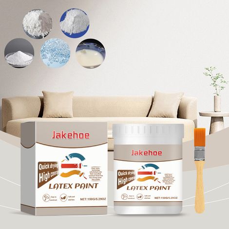 Wandrenovierungsfarbe, Haushaltsreinigung, Abdecken von Wandflecken und Ölflecken, Auftragen von Wandrenovierungsfarbe – 150 g + Pinsel -- DE (1/5)