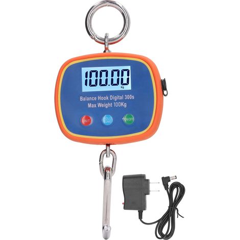 Digital Hook Scale LCD Display Mini Handheld Portable Hanging Balance Crane Maximum Weight 100Kg 220LB 90‑240V (1/5)