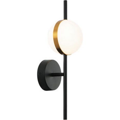 Applique Murale Intérieure LED D125 8W Noir Mat et Or ZAMBELIS 2003 - Blanc chaud - 3000K (1/2)