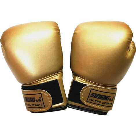 Goldene Kinderboxhandschuhe, Kickbox- und Muay-Thai-Training, Boxsack, Outdoor-Sportarten