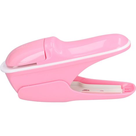 Umweltfreundlicher, klammerloser Hefter, ABS-Heftgerät für Bürodokumente, rosa (1/5)