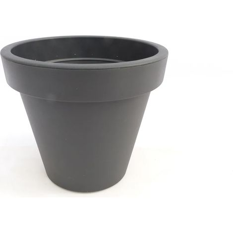 Pot de fleurs en plastique noir, Ø40 cm - hauteur 35 cm (1/5)