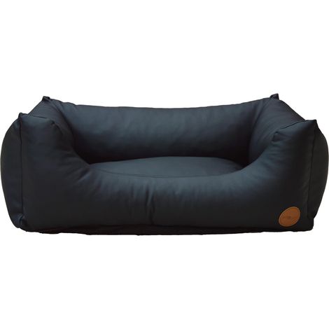 Sofa pour Chien Classy - Panier de Couchage Durable et Tout Confort pour Chiens - Simili Cuir, Couleur Pitch, M, 80 x 60 x 25 cm