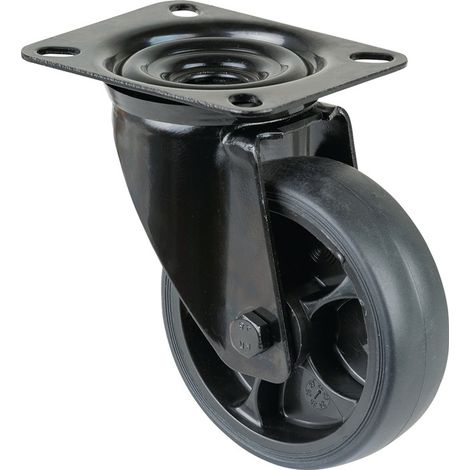Roue de direction D.100mm Trgf.110kg Plateau Ku L104xB80mm (1/2)