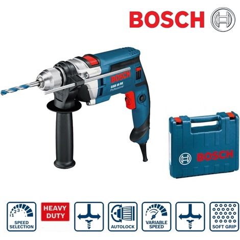Trapano elettrico battente autoserrante professionale 750W in valigetta Bosch Professional - GSB 16 RE