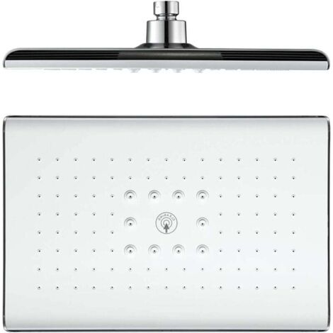 Cabezal de ducha rectangular fijo de ABS, cabezal de ducha de lluvia de alta presión que ahorra agua, conexión G1/2", blanco