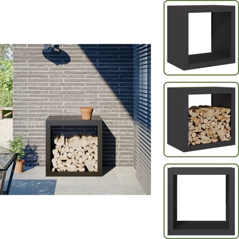 Portant de bois de chauffage noir 60x40x60 cm acier - Support De Bois De Chauffage - Supports De Bois De Chauffage - Magasin De Bûches - Stockage De Bûches (1/5)