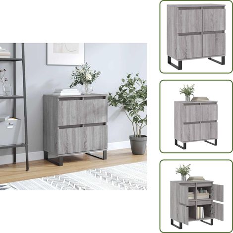 Sideboard Grau Sonoma 60x35x70 cm Holzwerkstoff - Sideboard - Wohnwand - Regal - Wohnzimmermöbel - Grau (1/5)