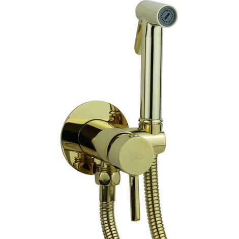 Conjunto bidé empotrado dorado con monomando y ducha Paffoni ZDUP110HG  Honey Gold