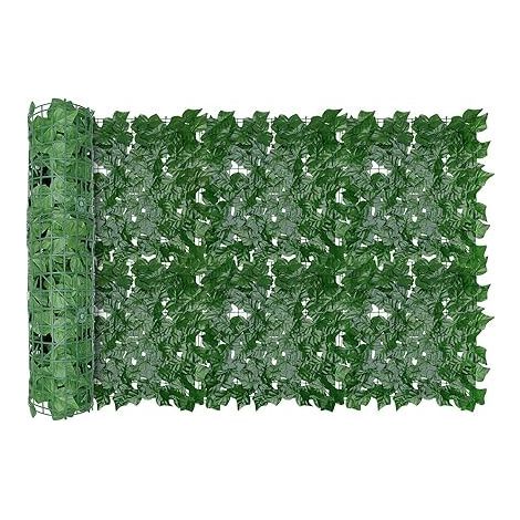 GENERIC-Clôture Artificielle de Feuilles de Lierre artificielles, Écran de clôture antivol de Jardin extérieu,Mur Vegetal clôtures décoratives Faux Fond d'écran d'herbe, 300x100cm(Feuilles de Vigne) (1/5)