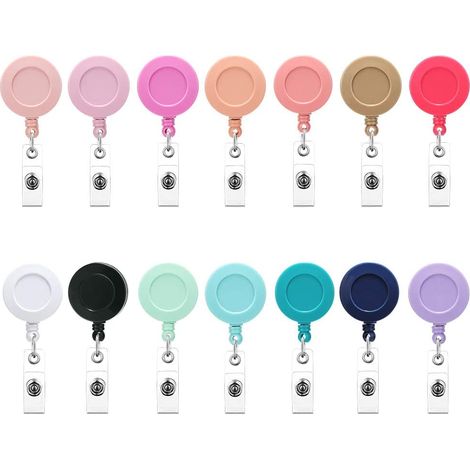 Badge Reel Rétractable - Cordon Nylon Renforcé 76 cm - Pince Alligator Pivotante 360° - Pour Personnel Médical et Bureau - Lot de 14 (1/5)