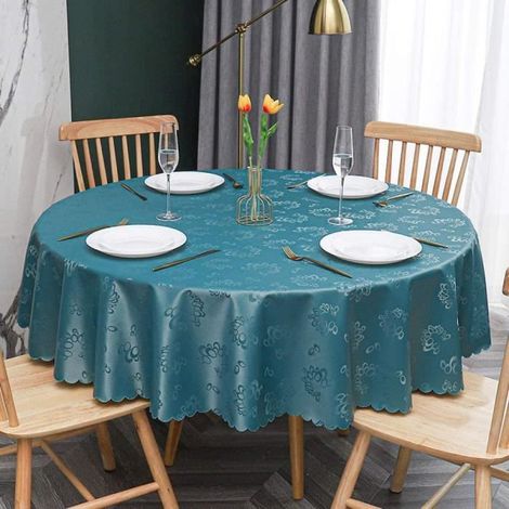 Nappe Ronde, Nappe Antitache Ronde,PVC Anti Taches éTanche Table à Manger Nappes Vert-Ø180cm (1/4)