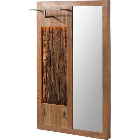 Guardaroba in legno di Acacia 88x8x148 Laccato naturale BARK 121