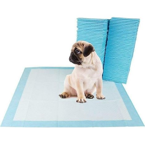 Tapis d'éducation pour chiot 33x45 cm, lot de 100 alèses absorbantes pour chien chat, litière avec sacs déchets, protège-sol pipi, toilettes animales (1/5)