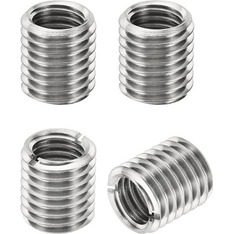 Filetage Adaptateurs Manchon Réducteur Écrou Insert Fileté Metal, 4 pcs M18x2,5 Mâle vers M14x2 Femelle Réparation Insérer Écrou Vis Réducteur Inox Acier Attache 20mm (1/5)