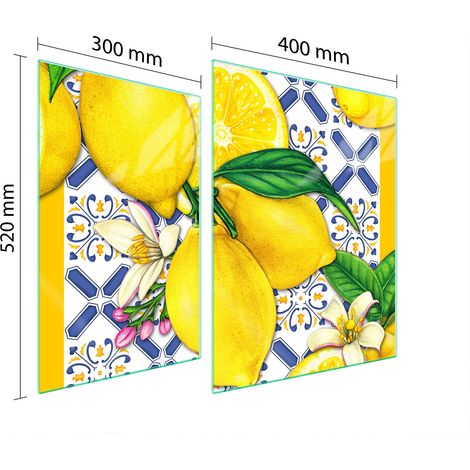 GLASSCHUTZPLATTE FÜR HERD 70x52 ZITRONE (1/5)