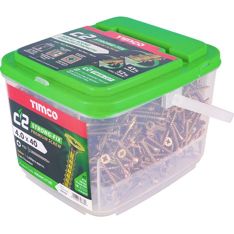 TIMco 4.0 x 40mm Classic C2 Wood Screw Tub Qty 1200