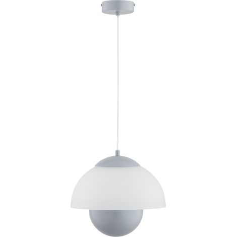 Suspension minimaliste gris/blanc, abat-jour fermé, E27 15W Alfa (1/2)