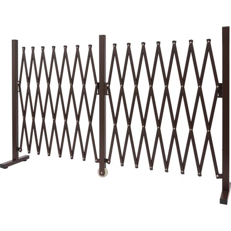 Absperrgitter HHG-976, Zaun Schutzgitter Scherengitter Trenngitter, Alu ausziehbar braun Höhe 103cm, Breite 52-400cm
