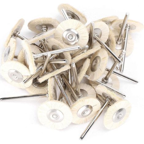 30pcs ensemble de brosses métalliques, roues de polissage de brosse en fil d'acier en laiton kit complet pour outils rotatifs Dremel(Crinière de mouton) (1/5)