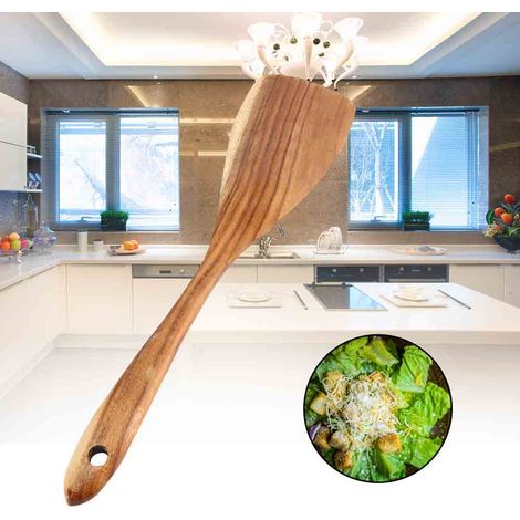 Spatule en bois naturel, pelle à frire, ustensile de cuisine (31,5 x 7,5 cm) (1/5)