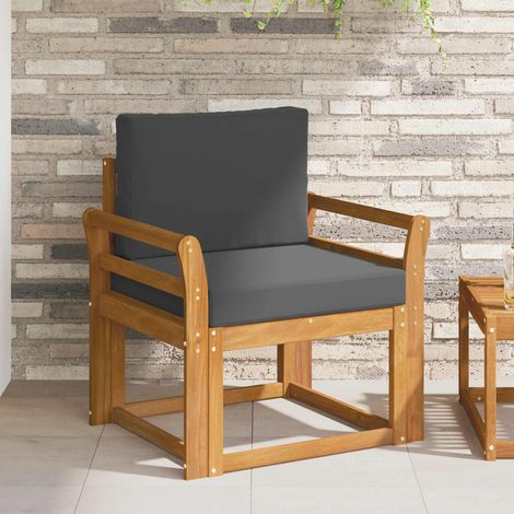 Outdoor-Sofa Massives Akazienholz und Polyester Natur (1/5)