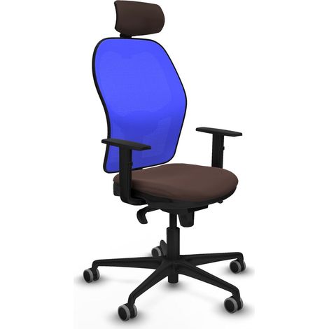 Sedia Ufficio con Poggiatesta Piqueras y Crespo 1D036G2 Azzurro Marrone scuro (1/5)