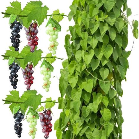 Künstliche Trauben – naturgetreue Deko-Trauben – 9-teiliges Set (1/5)