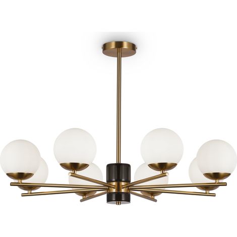 Maytoni Lampadario moderno Marble 8 luci E27 ottone metallo vetro (1/3)