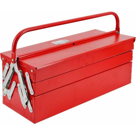 Awtools Caja de herramientas metálica robusta 5 compartimentos (1/2)