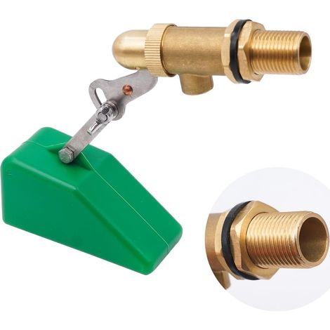 Vanne Flottante de 1/2", Vanne De Flotteur D'Eau En Laiton Avec Bras RéGlable, Humidificateur D'Alimentation Automatique, Valve à Flotteur Pour Aquariums, Vert (1/5)