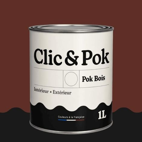 Peinture Bois Extérieur – POK BOIS - 1L - RAL 8015 - Marron- Résistante aux intempéries - Ne s'écaille pas