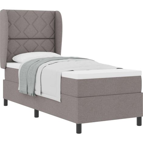 Maison Exclusive - Lit à ressorts avec matelas Taupe 80 x 200 cm tissu