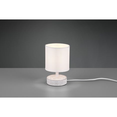 Lampada Tavolo Abat Jour Elegante Moderna Ceramica Bianco Marie GD Trio (1/2)