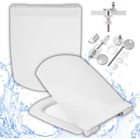 Cersanit  Abattant WC Slim Carina - 42,5 x 35,5 cm - Antibactérien - Fonction Auto-Décrochage