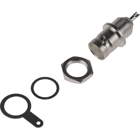 Connecteur coaxial RS PRO Femelle Droit, raccordement A souder 75O Montage panneau ( Prix pour 1 ) (1/2)