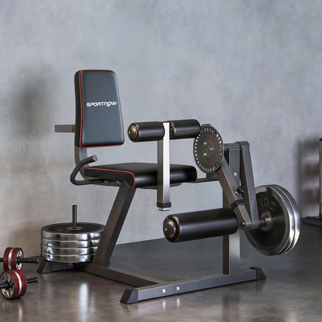Machine d'extension de jambe, étirement des jambes, capacité 120 kg, multifonction 100 x 90 x 105 cm acier noir (1/5)