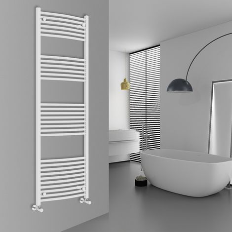 WarmeHaus Curved White Bathroom Ladder Radiator 1800x600mm (1/5)