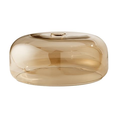 Verre Soufflé Miroité Ambre Pour Suspension, Diamètre 33 Cm, Douille E27, Design Moderne Et Élégant Pour Intérieur - Produit De Marque Perenz (1/2)