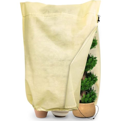ZOLGINAH Housses de Protection pour Plantes,Housse D'hivernage pour Plante vec Cordon de Serrage Réglable et Fermeture éclair en Métal,Housse d Hivernage Arbre Arbuste pour Hiver,180 x 120 cm, Jaune c (1/5)