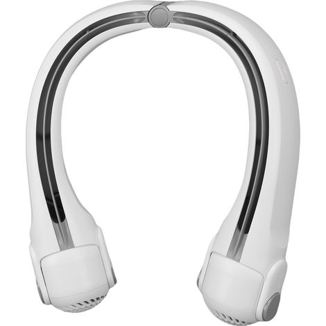 Ventilateur de cou portable 3 vitesses sans lame 2400 mAh fonctionnant sur batterie portable personnel rechargeable par USB silencieux pour les voyages en plein air Blanc (1/5)