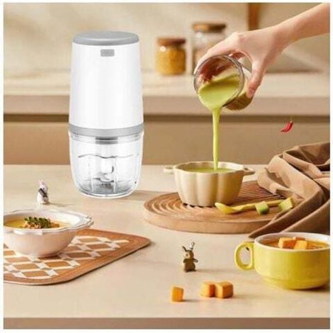 Mini-Babymixer, Mini-Küchenmaschinen, 300-ml-Babymixer, Mini-Elektrozerkleinerer, Mini-Küchenmaschinen mit USB-Ladefunktion, elektrische Mixer für Kinder (1/5)