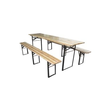 SET TAVOLO + 2 PANCHE BIRRERIA 3 GAMBE tavolo cm.220x80x77h.  panche cm.220x25x47h.    VETTE