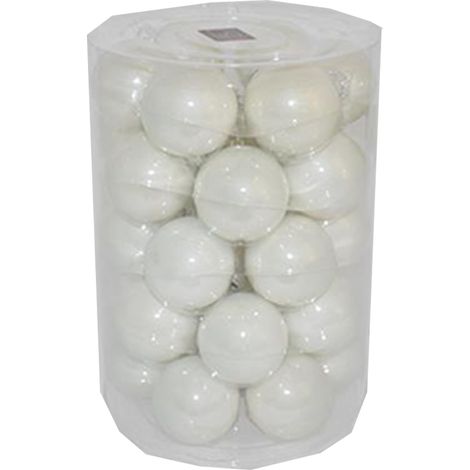 30 palline a sfera in vetro soffiato in bianco cm6 decorazione per albero di natale palla perlata particolare da collezione