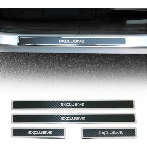 OMAC Protection de Seuil de Portière de Voiture Compatible avec Peugeot 207 2006 à 2012, Plinthe, Couverture de Seuil de Porte, en Fibre de Carbone 4 Pcs