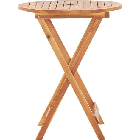 INLIFE Table pliable de jardin 60x75 cm Bois d'acacia massif (1/5)